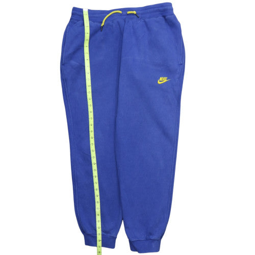 Nike Men's Blue Fleece Sweatpants L Elastic Waist Tapered Fit