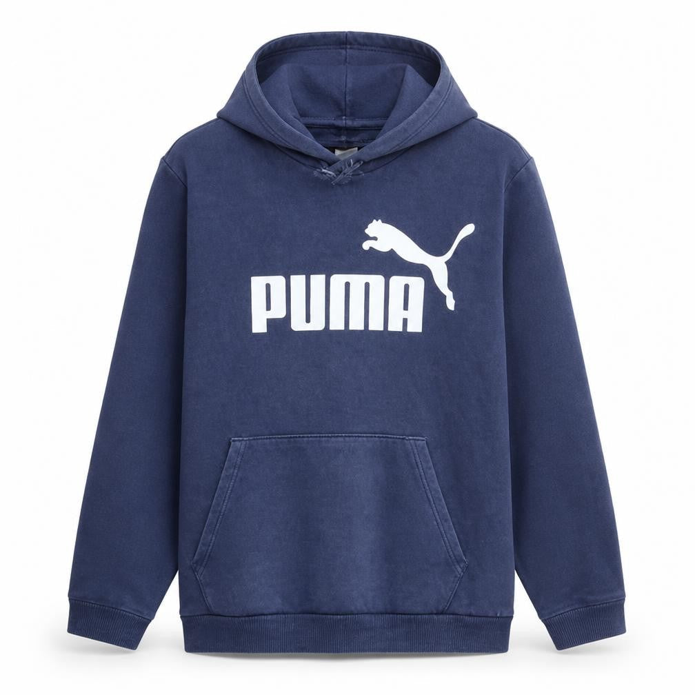 Puma Men's Blue XL Pullover Fleece Hoodie with Logo