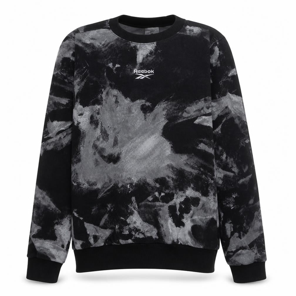 Reebok Men's Black Tie-Dye Pullover Fleece Sweatshirt Size M