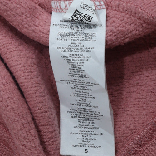 Fila Womens Pink Pullover Hoodie Size S Cotton Blend Casual