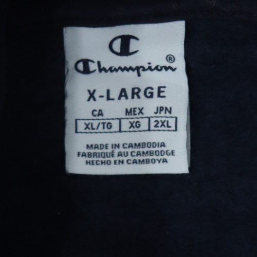 Champion Men's Black XL Pullover Hoodie with Logo Detail
