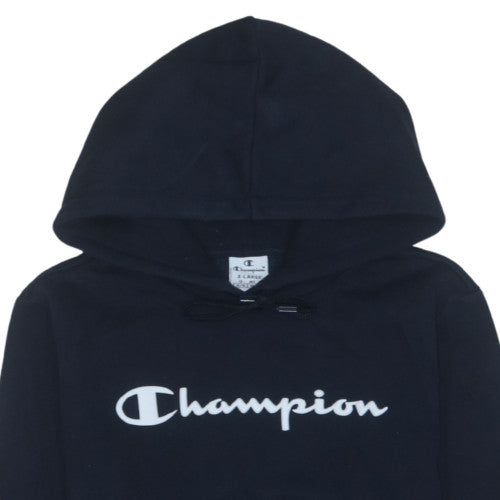Champion Men's Black XL Pullover Hoodie with Logo Detail