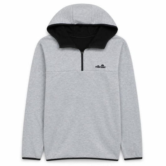 Ellesse Men’s Grey L 1/4 Zip Pullover Hoodie Fleece Sweatshirt