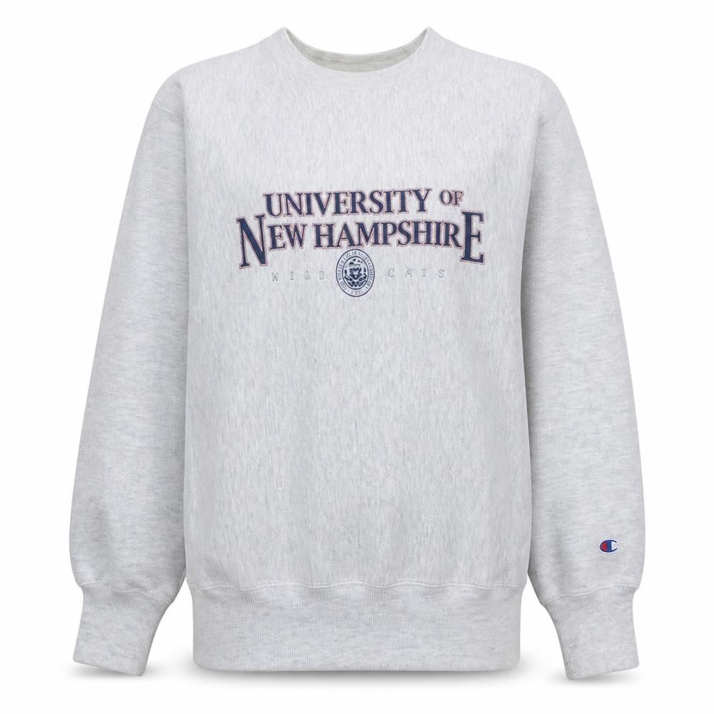 Champion Womens Grey Reverse Weave Pullover Sweatshirt Large University Graphic