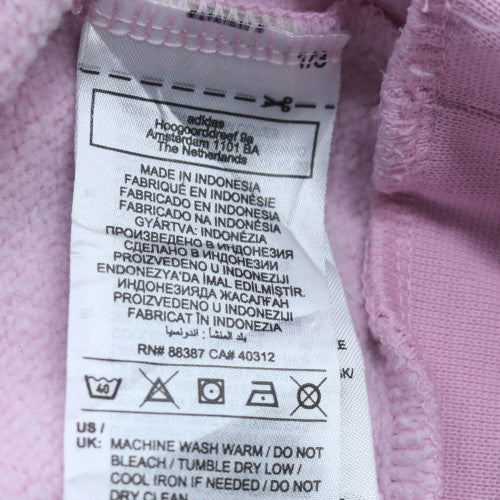 Adidas Girls Pink Pullover Hoodie 14-15 Years Fleece Logo Sportswear