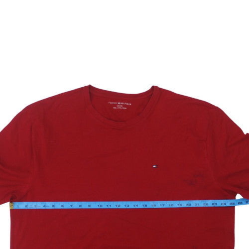 Tommy Hilfiger Men's Red 3XL Crew Neck Cotton Blend T-Shirt
