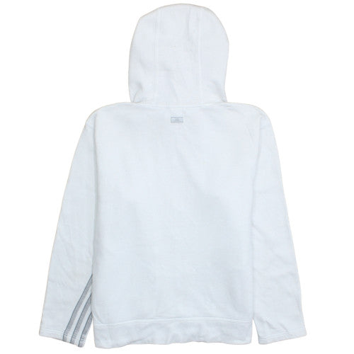 Adidas Womens White Full Zip Hoodie Size 14 Hooded Sweatshirt