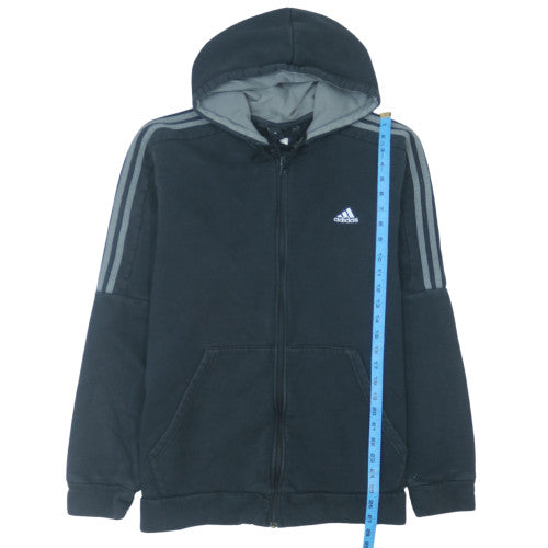 Adidas Mens Black 2XL Full Zip Hoodie Sweatshirt Fleece