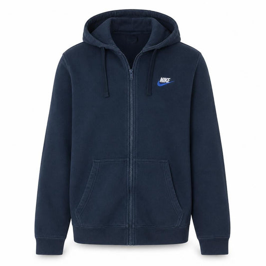 Nike Men's Blue Full Zip Fleece Hoodie Size M