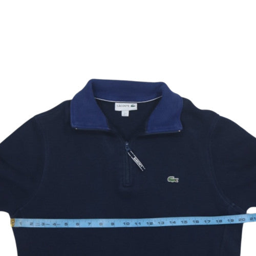 Lacoste Men's Blue L 1/2 Zip Fleece Sweatshirt Regular Fit