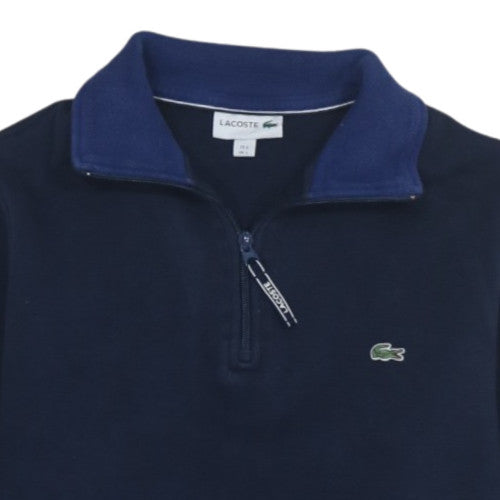 Lacoste Men's Blue L 1/2 Zip Fleece Sweatshirt Regular Fit
