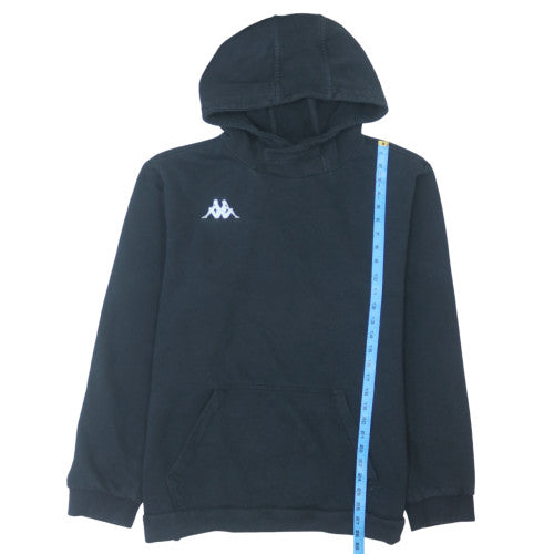 Kappa Men's Black Pullover Hoodie M Fleece Embroidered Logo Sportswear