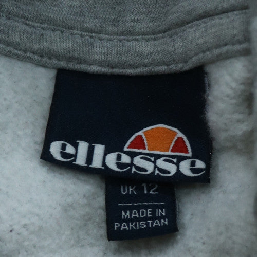 Ellesse Women's Grey Pullover Hoodie UK 12 Cotton Blend Logo