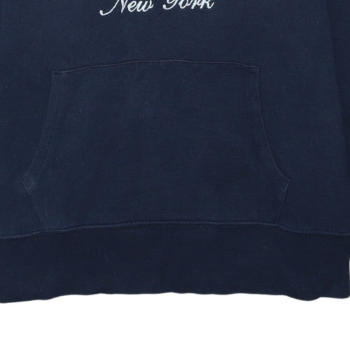 GAP Women Navy Blue XL Pullover Hoodie New York Logo Cotton Blend