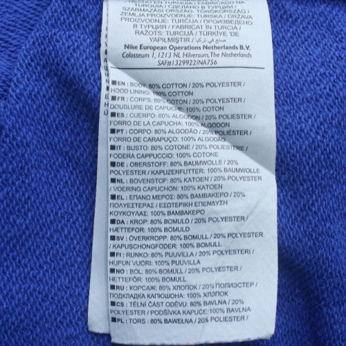 Nike Men's Blue Pullover Hoodie L Graphic Print Sportswear