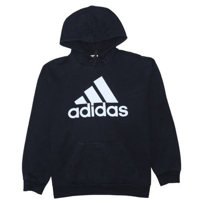 Additional front view of Adidas women’s black pullover hoodie, size S, logo print casual