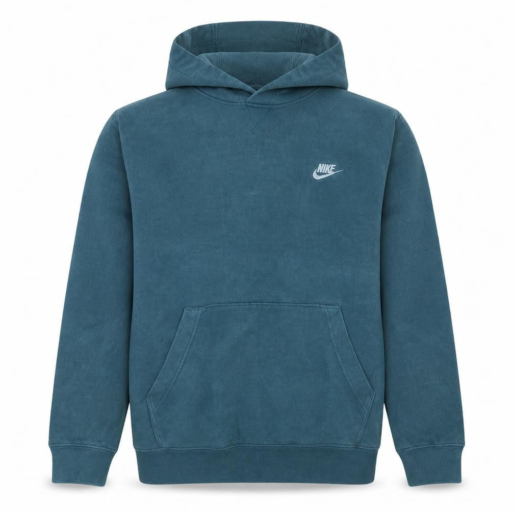 Nike Men's Blue Pullover Hoodie Medium Fleece Logo Sweatshirt