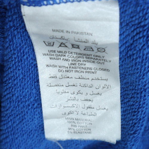 Adidas Men's Blue Pullover Hoodie Medium Logo Graphic Sportswear