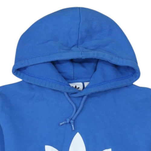 Adidas Men's Blue Pullover Hoodie Medium Logo Graphic Sportswear