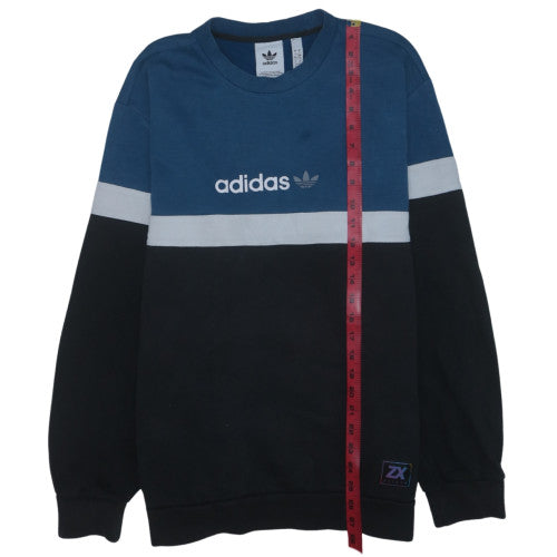 adidas Men's Blue Crew Neck Pullover Sweatshirt L Regular