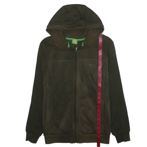 Hugo Boss Mens Green Full Zip Hoodie Fleece Jacket Size M