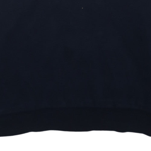 FILA Mens Navy Blue Crew Neck Logo Sweatshirt Size L Cotton Blend