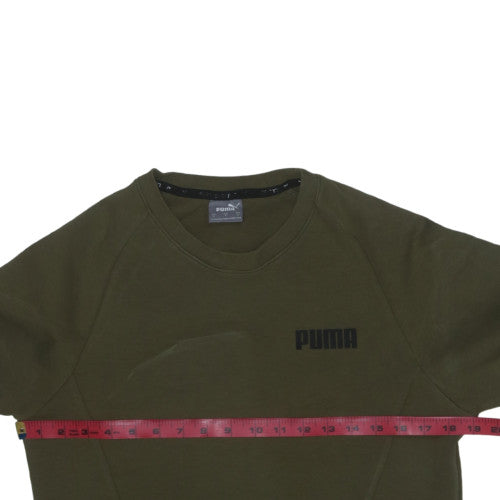 Puma Men’s Green Crew Neck Pullover Sweatshirt Size S Regular Fit