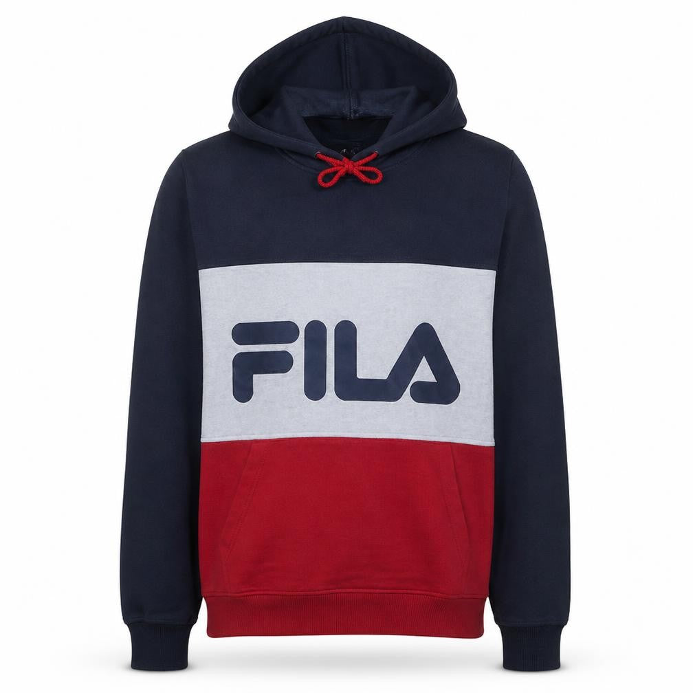 Fila Mens Multicoloured Pullover Hoodie M Logo Sportswear Cotton Blend