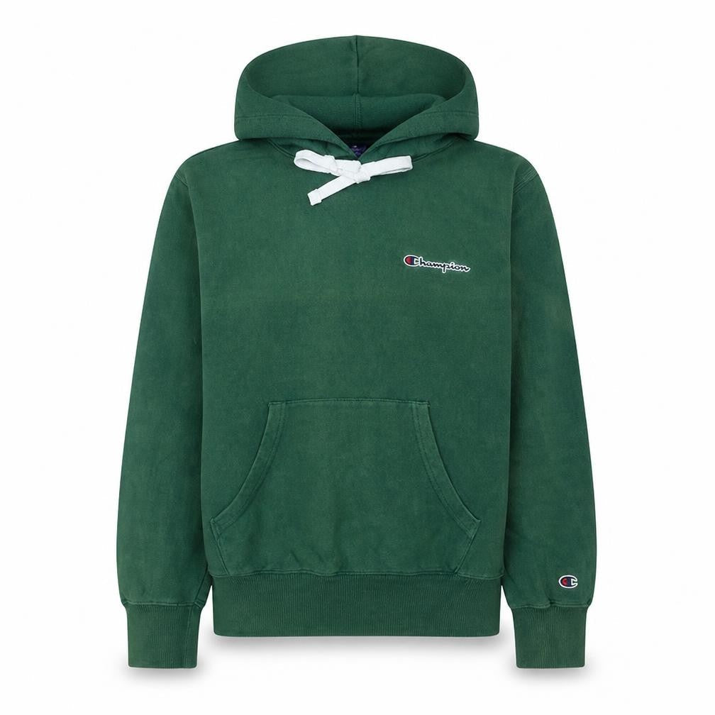 Champion Women's Green Large Pullover Hoodie 100% Cotton Logo Sweatshirt