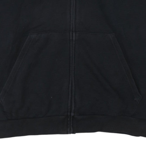 Adidas Mens Black 2XL Full Zip Hoodie Sports Fleece Sweatshirt