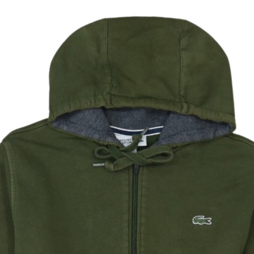 Lacoste Men’s Green Full Zip Hoodie Size L Regular Fleece Logo