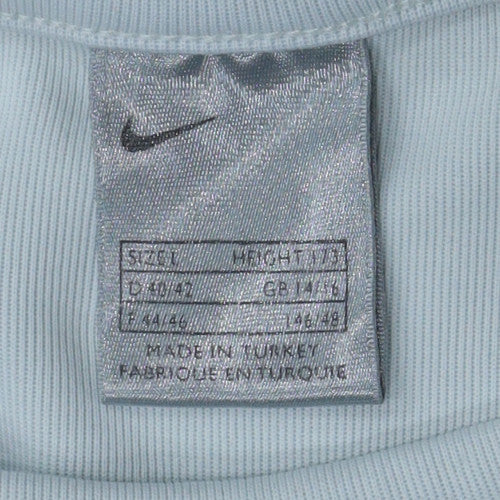 Nike Womens Blue Crew Neck Long Sleeve Pullover Sweatshirt Size L
