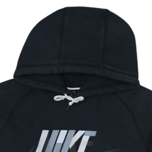 Nike Boys Black Pullover Hoodie S Graphic Print Cotton Blend