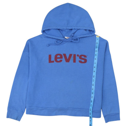 Levi's Girls Blue Logo Pullover Hoodie Size S Cotton Blend Fleece