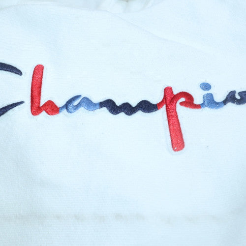 Champion Womens White Reverse Weave Pullover Hoodie Medium