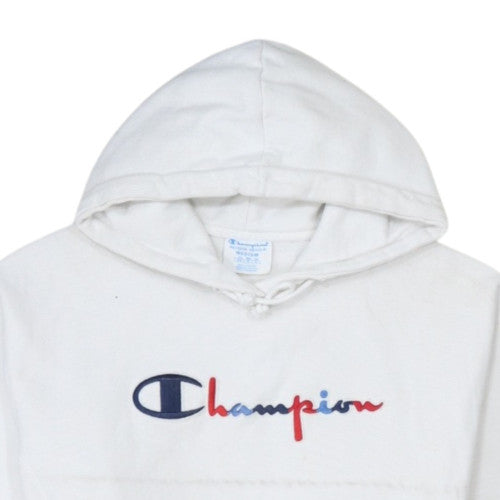 Champion Womens White Reverse Weave Pullover Hoodie Medium