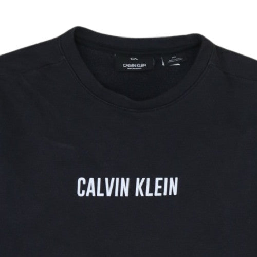 Calvin Klein Men’s Black Crew Neck Logo Sweatshirt Size M