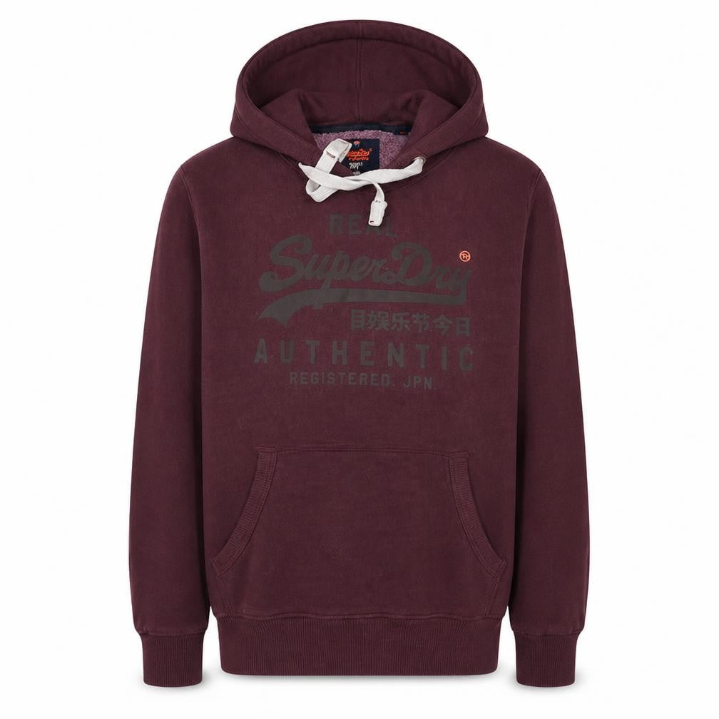 Superdry Men's Purple Pullover Hoodie M Fleece Graphic Logo