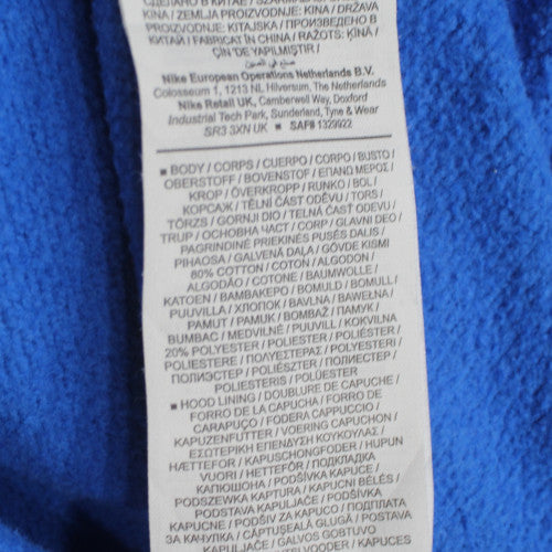 Nike Men's Blue Pullover Hoodie M Fleece Logo Sportswear