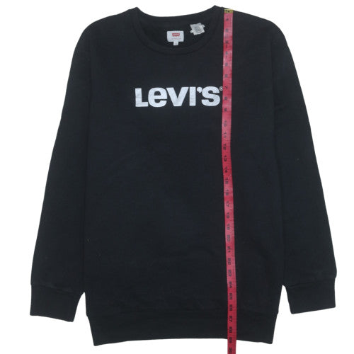 Levi's Women's Black 2XL Logo Crew Neck Pullover Sweatshirt
