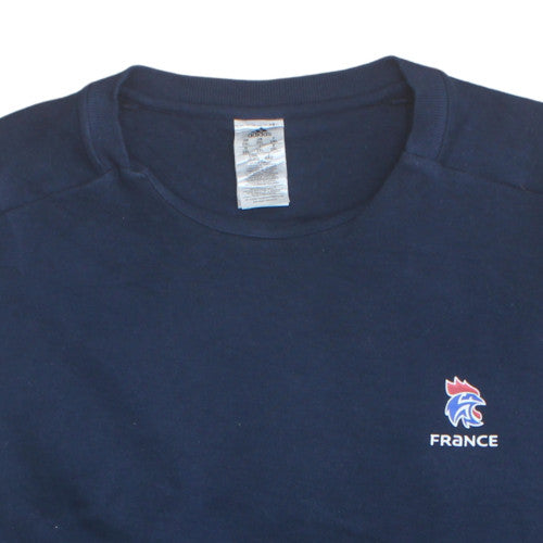 adidas Men’s Blue France Logo Pullover Sweatshirt 2XL
