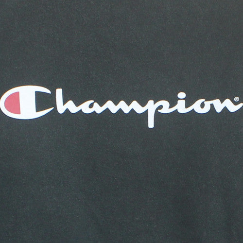 Champion Men's Black Small Logo Crew Neck Fleece Sweatshirt