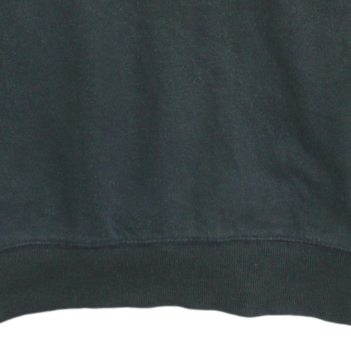 Champion Men's Black Small Logo Crew Neck Fleece Sweatshirt