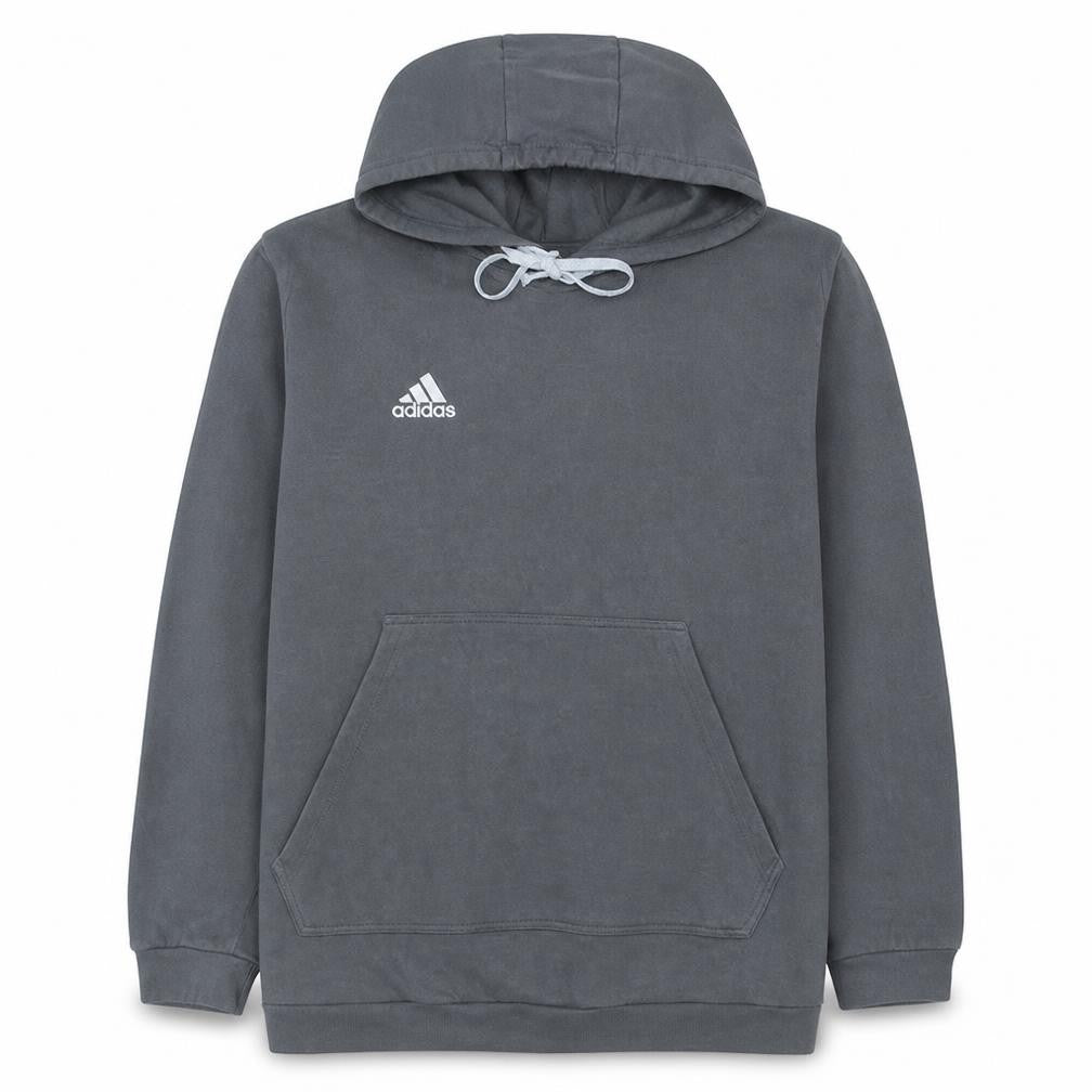 Adidas Mens Grey 2XL Pullover Hoodie Fleece Athletic Sweatshirt