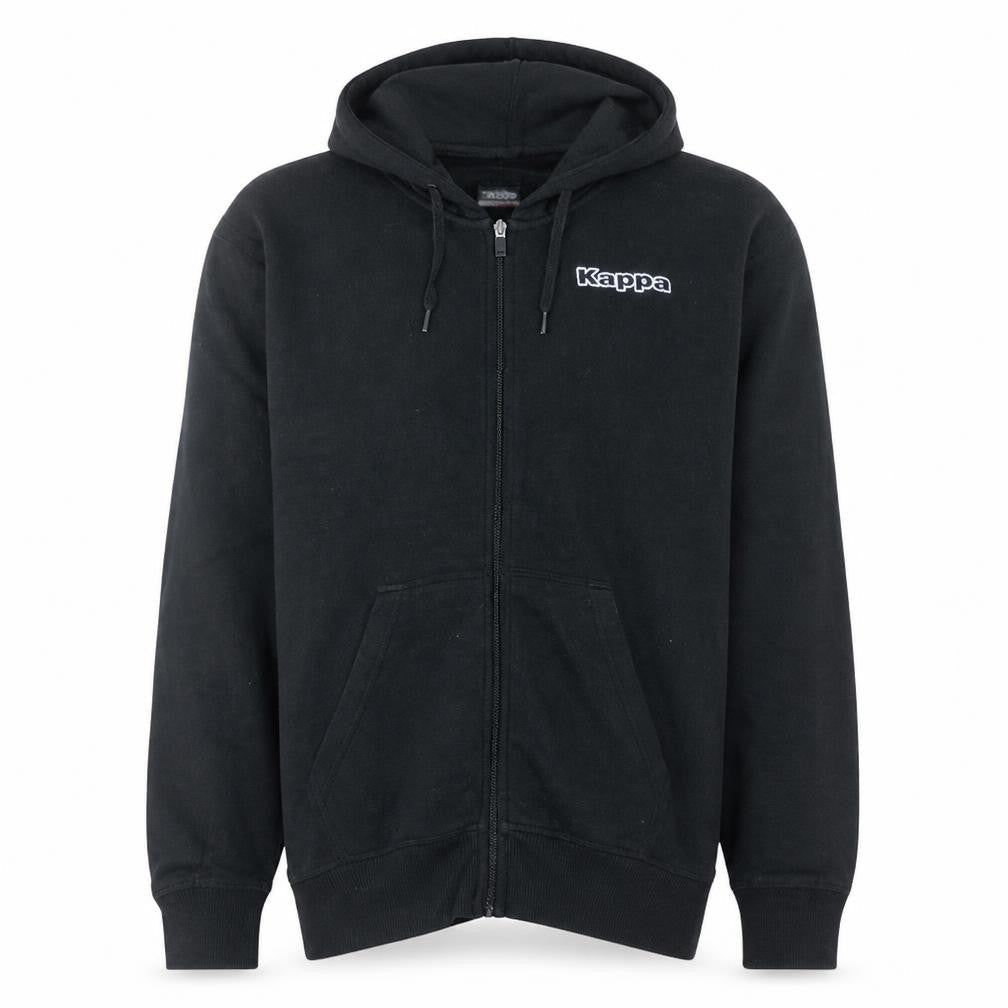 Kappa Mens Black 2XL Full Zip Hoodie Sweatshirt Fleece