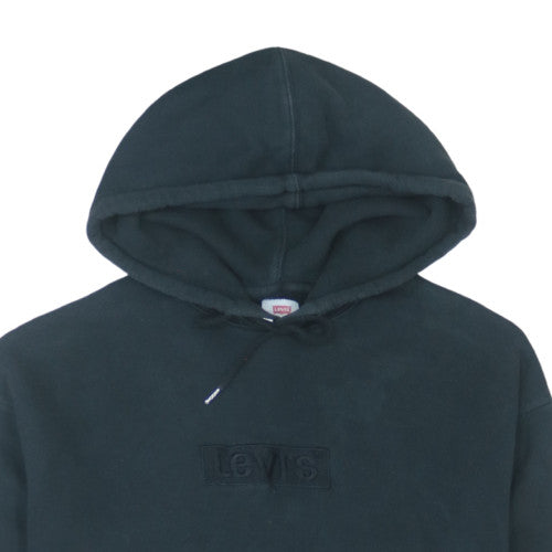 Levi's Mens Black Pullover Hoodie L Fleece Logo Sweatshirt