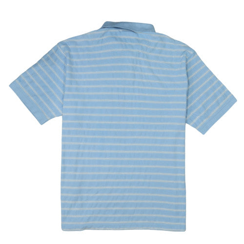 Columbia Men's Blue Striped Cotton Polo Shirt Size L