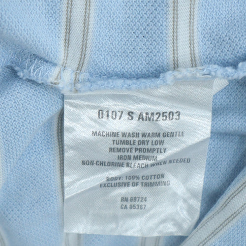 Columbia Men's Blue Striped Cotton Polo Shirt Size L