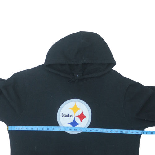 NFL Team Apparel Men's Black Pittsburgh Steelers Pullover Hoodie Size L