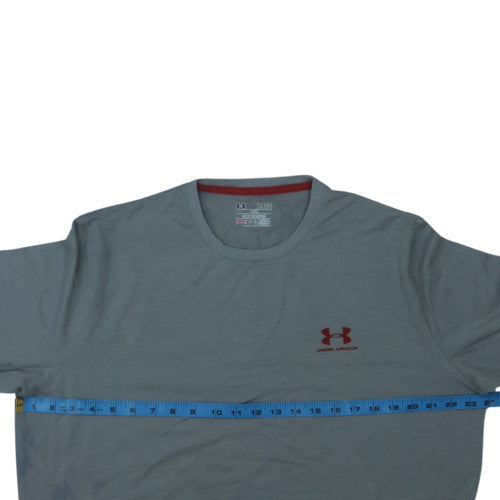 Under Armour Men's Grey HeatGear Loose Fit Crew Neck T-Shirt XL